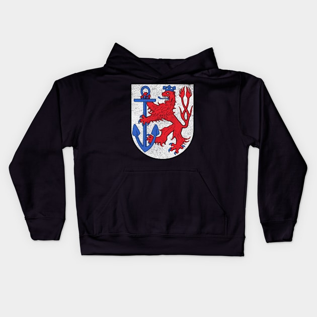 Dusseldorf / Germany Faded Style Coat of Arms Design Kids Hoodie by DankFutura